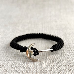 Anchor Bracelet, Snake Knot Bracelet, 925 Sterlin Silver Anchor, Friendship Red Bracelet, Boy Friend Gift, Gift for him