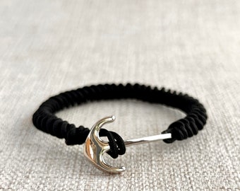 Anchor Bracelet, Snake Knot Bracelet, 925 Sterlin Silver Anchor, Friendship Red Bracelet, Boy Friend Gift, Gift for him