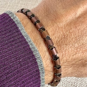 Matte Hematite Beaded Bracelet, Macrame Bracelet, Gift for men, Design Bracelet, Hanmade Bracelet