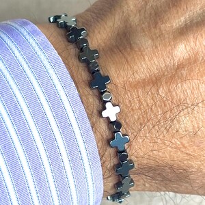 Hematite Beaded Bracelet, Macrame Adjustable Bracelet, Friendship Bracelet, Boy Friend Gift, Hematite Stones Bracelet, Exclusive Design