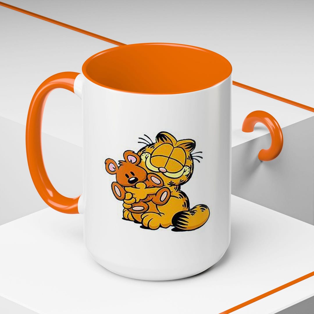 Garfield Coffee Mug Cute Cartoon Cat Cup, 11oz &15oz Ceramic, Vintage ...