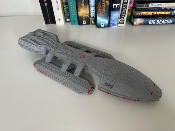 Battlestar Galactica Starship (1978 Version) | Battlestar Galactica | 3D Printed Custom Model Ship | Assembly, Size + Colour Options