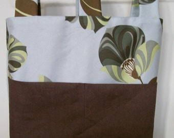 Walker Wheelchair Bag Tote Amy Butler Nigella Fabric Grandiflora Hunter