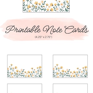 Cartes d'encouragement à imprimer, cartes de correspondance florales, marque-places fleurs sauvages | Petites cartes de correspondance charmantes | Etiquettes cadeaux florales | Cartes de correspondance modifiables