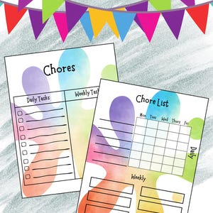 Fun and Functional Chore Chart for Kids｜Kids Weekly Chore Chart｜Responsibility Chart for Kids｜Printable Chore Chart