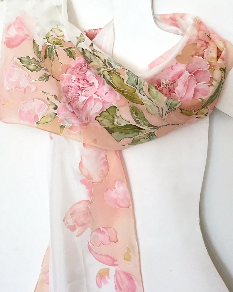 PEONIES FOULARD SCARF 130x120CM-N/SALE ROSA main image 1