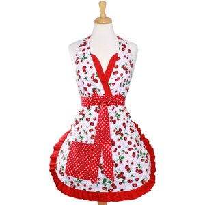 Retro Cherry Apron - Mrs. Claus' Cherry Pie Holiday Retro Apron