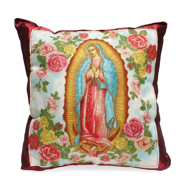 Pillow Mexican Virgin Mary Guadalupe throw Pillow