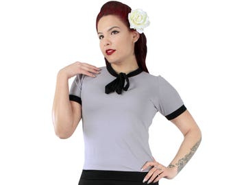 SUPER SALE!! Vintage Inspired Gray Top XS-4XL