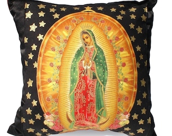 Almohada Virgen María Guadalupe Mexicana Throw Pillow