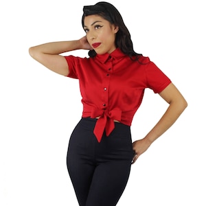 1950s Red Knot Top XS-4XL