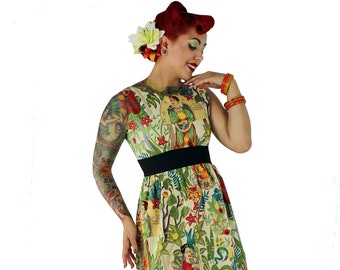 Frida  Inspired  Dress/  50s Inspired Frida Dress / Mexican / Rockabilly / Boho