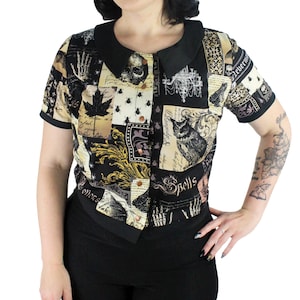 Edgar Allan Poe Top With Snaps XS-4XL