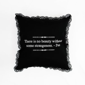 Embroidered Edgar Allan Poe Cushion Cover