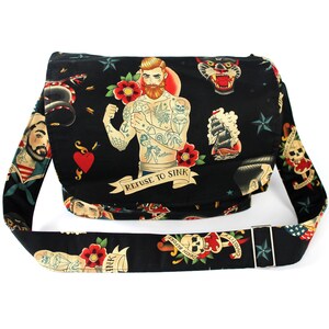 Refuse to Sink / Tattoo Messenger Bag