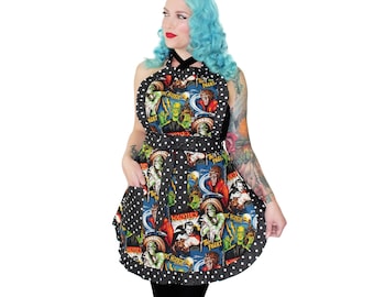 Retro Horror Movie Hollywood Monsters Vintage Inspired Apron