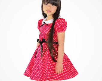 Girls red spotty best sale dress
