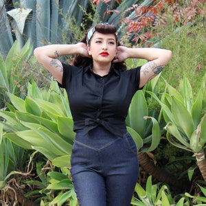 1950s Black Knot Top XS-4XL