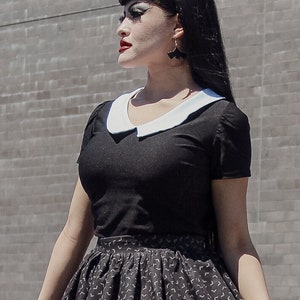 Wednesday Addams Inspired Top - Pointy Collar