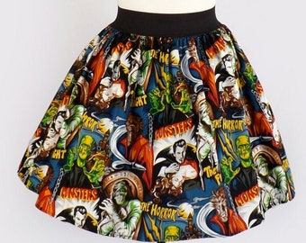 Frankenstein Hollywood Monsters A-line Elastic Skirt