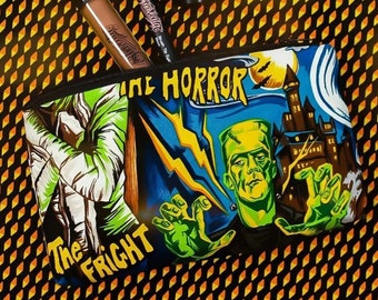 Horror Movie  Hollywood Monsters Wallet Coin Make-up Pouch