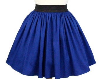 Electric Cobalt Blue A-line Elastic Skirt