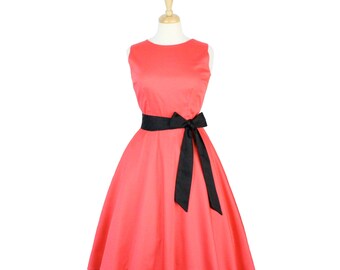 coral wedding guest dress