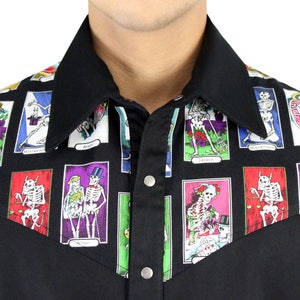 Men's "Cartas Marcadas" Western Snap Top S-4XL