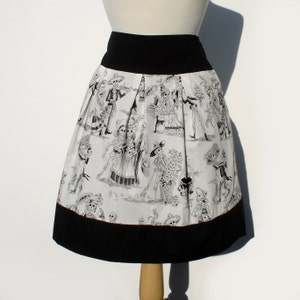 Day of the Dead Paseo de Muertos Skirt Thick Sateen Band Skirt image 1