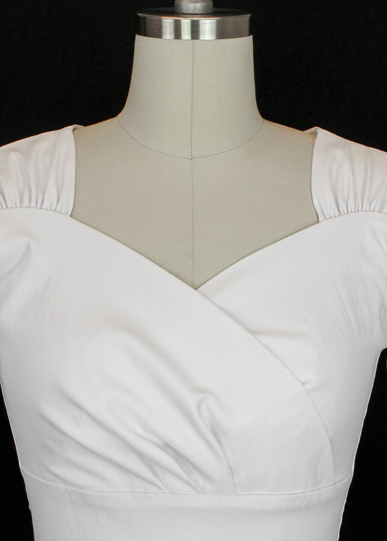 White 1940s Vintage Inspired Wedding Circle Dress w/ Pockets image 3