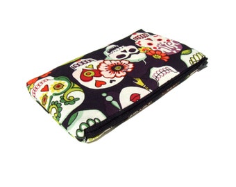 Frida Faces and Skulls Day of the Dead Inspired Quilted Wallet