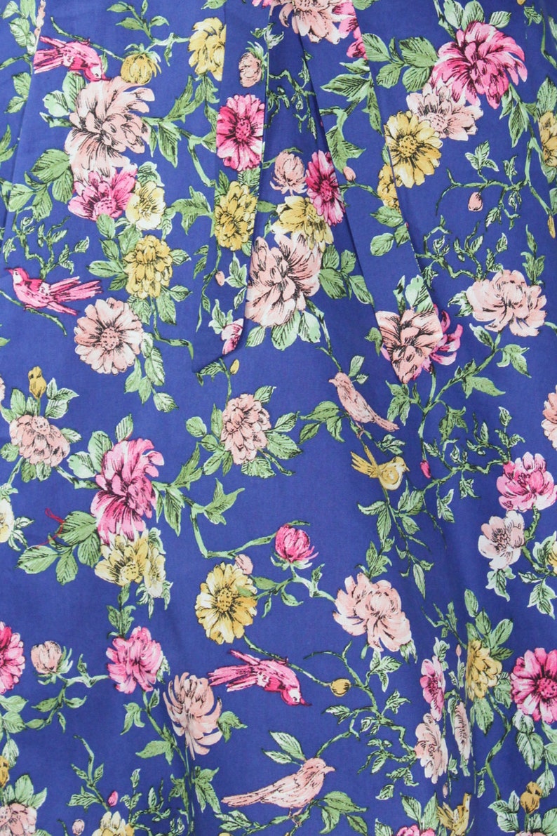 Blue Floral Dress With Pockets XS-3XL - Etsy