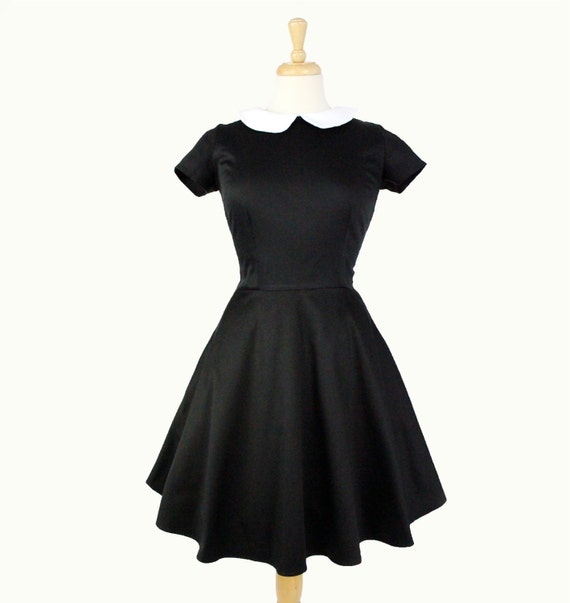 classic wednesday addams dress Black Skater thin strap and button details Popular Satin Spaghetti Strap Gown Size:dress size pants : 44
