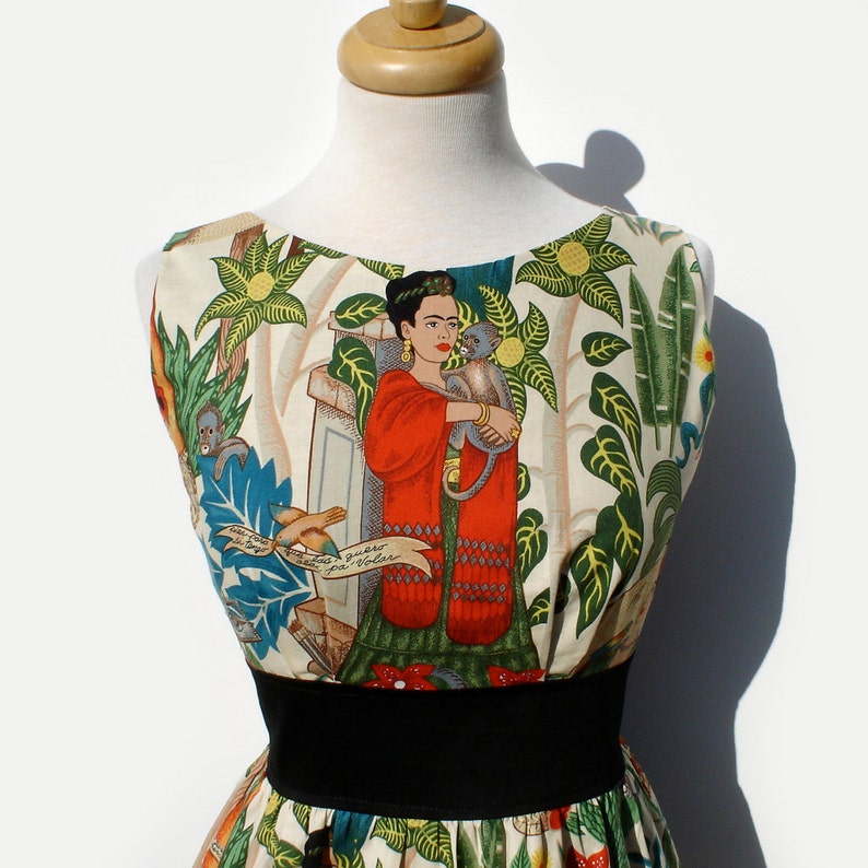 Frida Inspired Dress/ 50s Inspired Frida Dress / Mexican / Rockabilly / Boho image 7