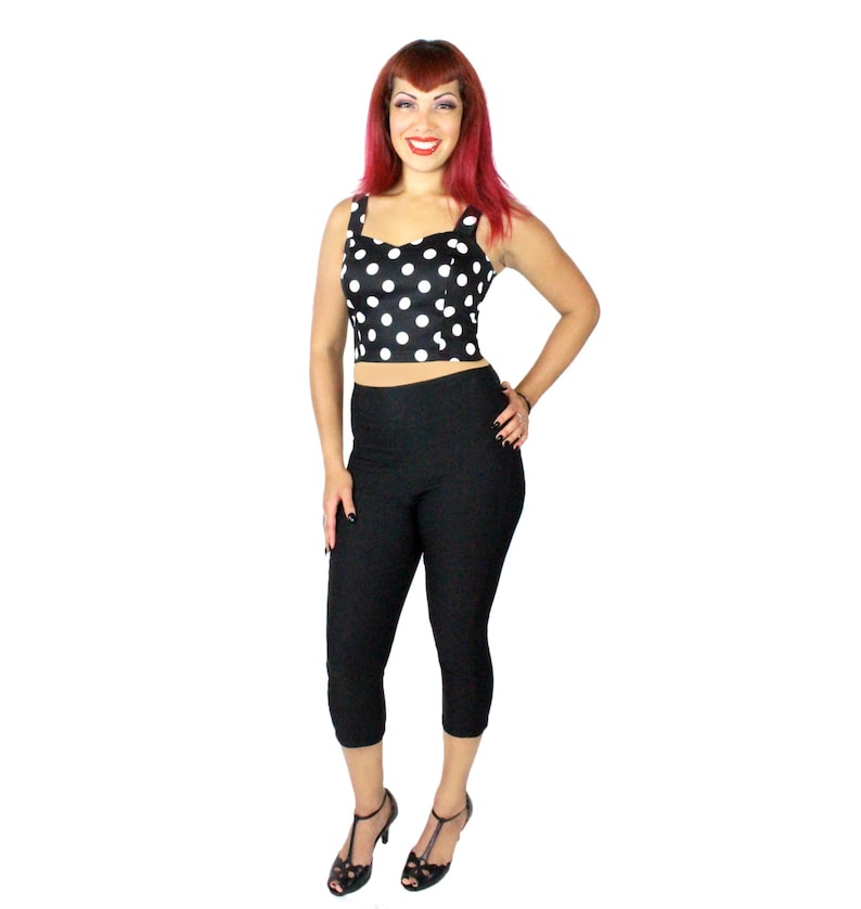 Black High Waisted Capri Pants