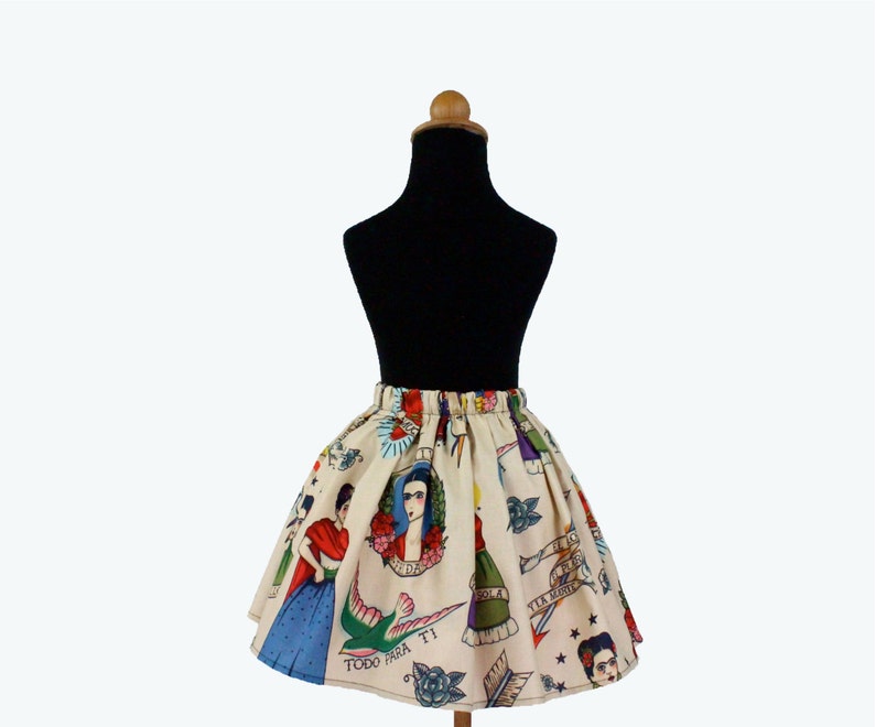 Girl's Beige Colorful Frida Skirt image 4