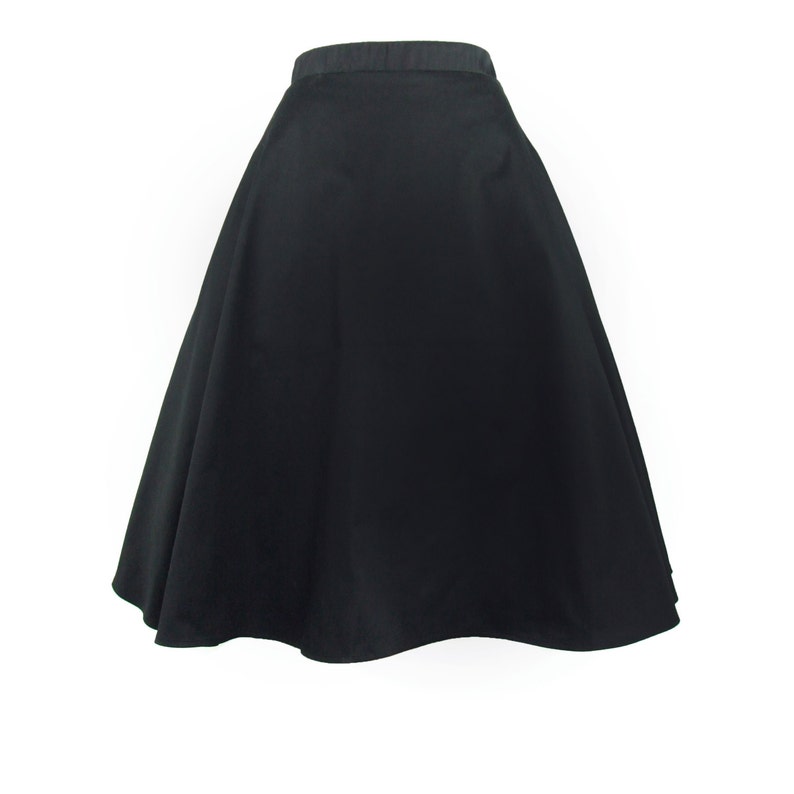 Vintage Inspired Circle Skirt, Black Full Circle Skirt With Pockets image 3