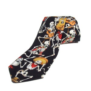 Corbatas del Día de los Muertos / Corbata retro para hombre