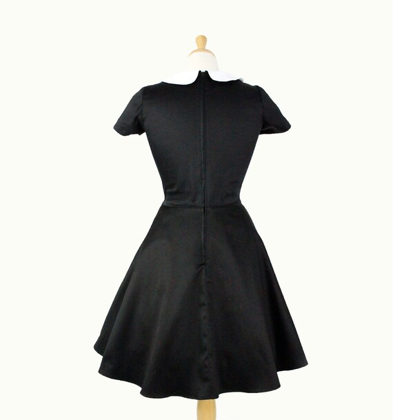 Robe noire a col Claudine Robe Wednesday Adams Etsy France