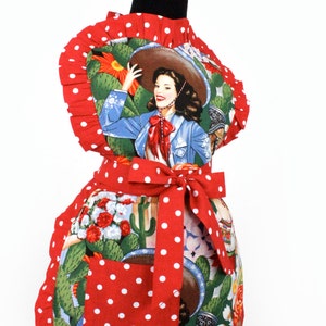 Little Girls Colorful Mexican Senoritas Apron / One size Fits Ages 2-10 image 4