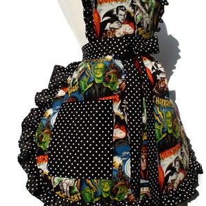 Ready to ship Retro Horror Movie Hollywood Monsters Vintage Inspired Apron image 3