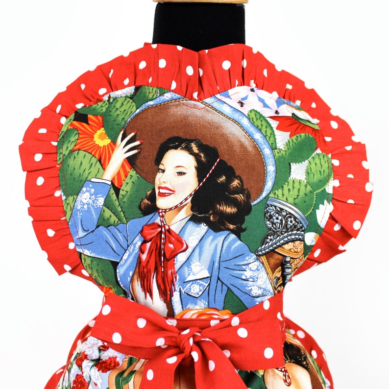 Little Girls Colorful Mexican Senoritas Apron / One size Fits Ages 2-10 image 2