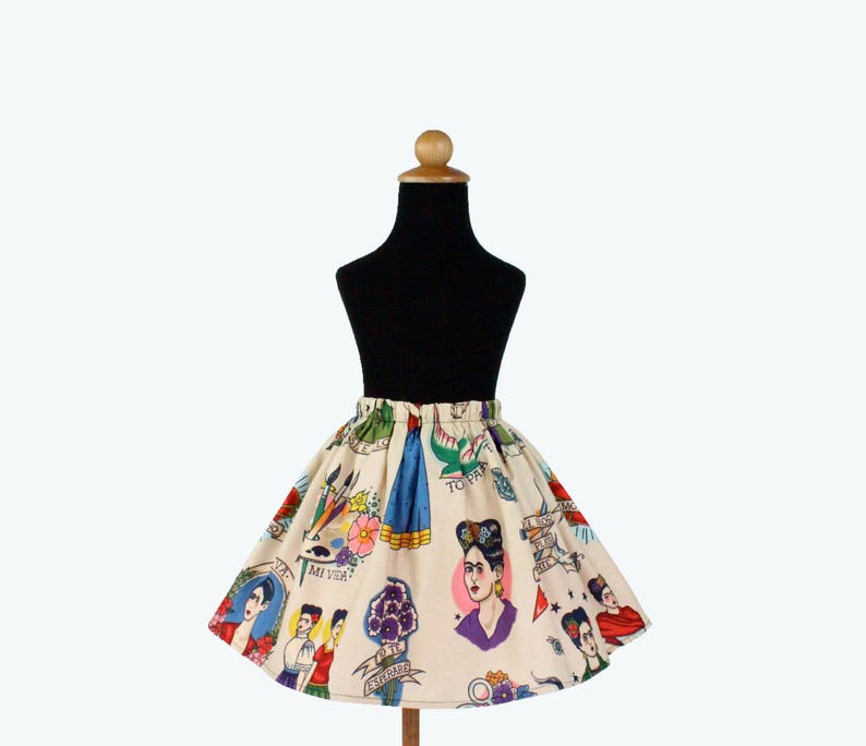 Girl's Beige Colorful Frida Skirt image 1