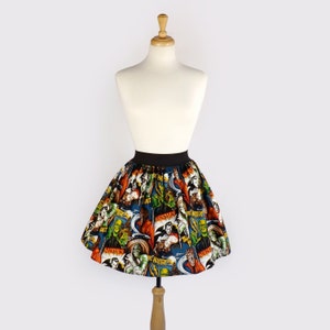 Pinup Hollywood Monsters A-line Pleated Skirt