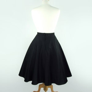 Vintage Inspired Circle Skirt, Black Full Circle Skirt With Pockets image 2