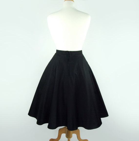 Falda circular inspiración vintage falda negra de círculo - Etsy España