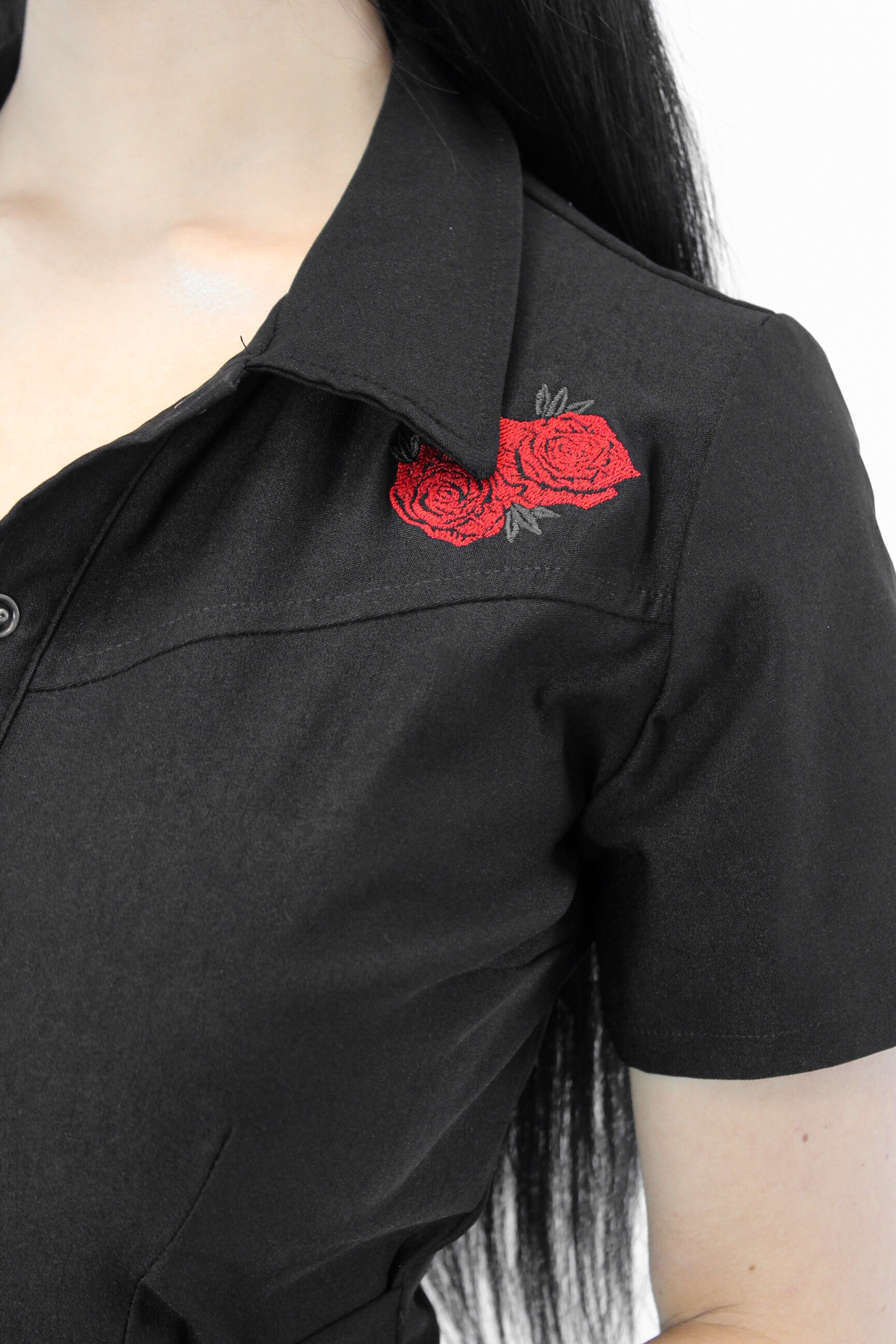 Capri Pin up Red Rose Jumpsuit, One Piece Black Play Suit XS-3XL - Etsy