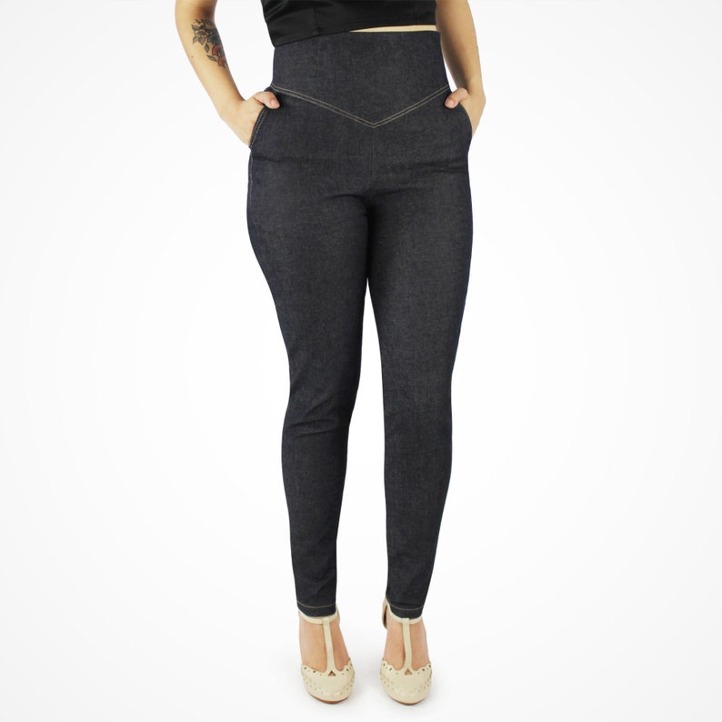 Denim High Waist Pant XS3XL Etsy