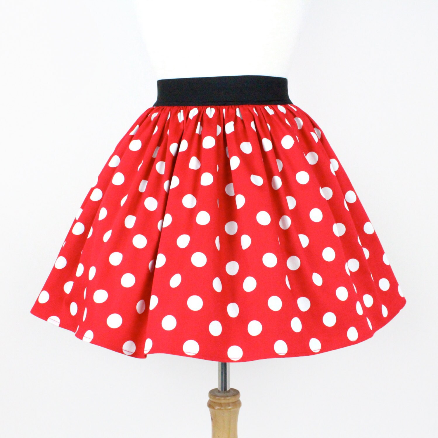 Minnie Mouse Red & White Polkadots A-line Elastic Skirt - Etsy