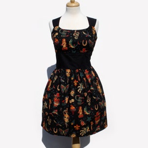 Tattoo Art Rockabilly Pinup Dress / Vintage Inspired Tattoo Art Dress image 1